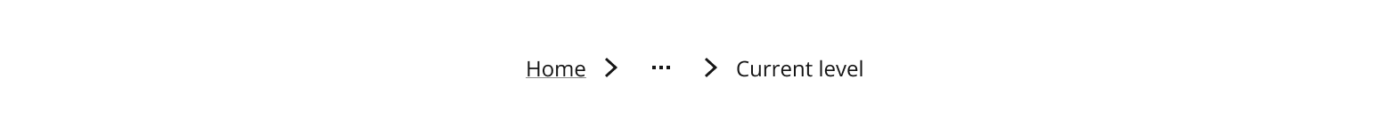 Example showing collapsed breadcrumbs with expansion behavior.